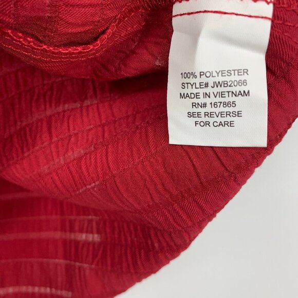 NY Collection Top Red Button Down Roll Tab 3/4 Sleeve NWT - Picture 7 of 10